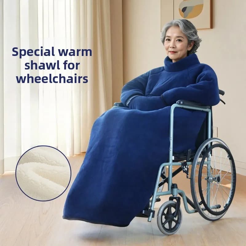 Calda coperta per sedia a rotelle Copertura antivento Accessorio per gita invernale Protezione per spalle per sedia a rotelle per anziani Set di coperte anti-freddo