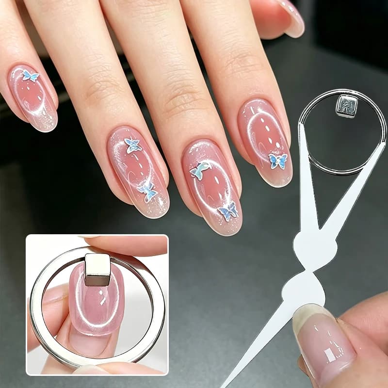 Black Hole Shape Cat Eye Nail Art Magnet Suck Hollow Cat Eye Nail Art Effect Magnet Ring for Magnetic Gel Polish Manicure Tools