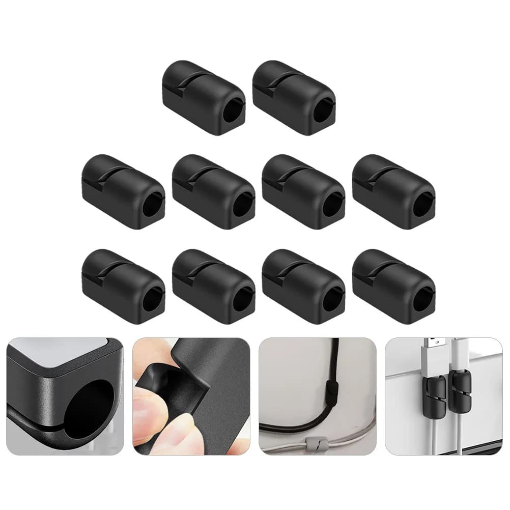 10 Pezzi Clip in Silicone per Cavi, Organizzatore per Scrivania, Casa, Ufficio, Gestione Cavi Ethernet, USB, Caricabatterie per Telefono