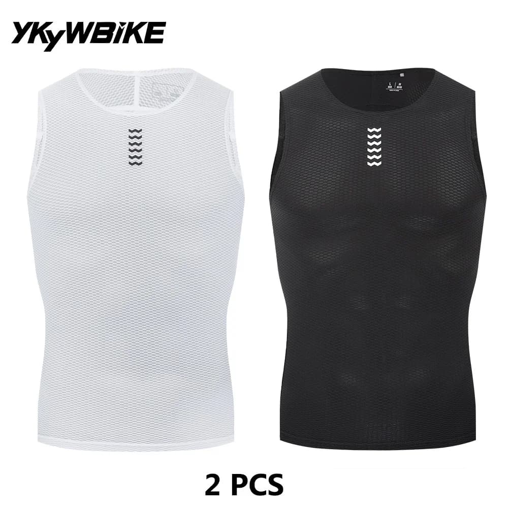 YKYWBIKE 2PC Road Cycling Base Cycling Canopy Man Bike Vest Fast Drying Road Bike Intimate Sports Road Breathable Bike Base