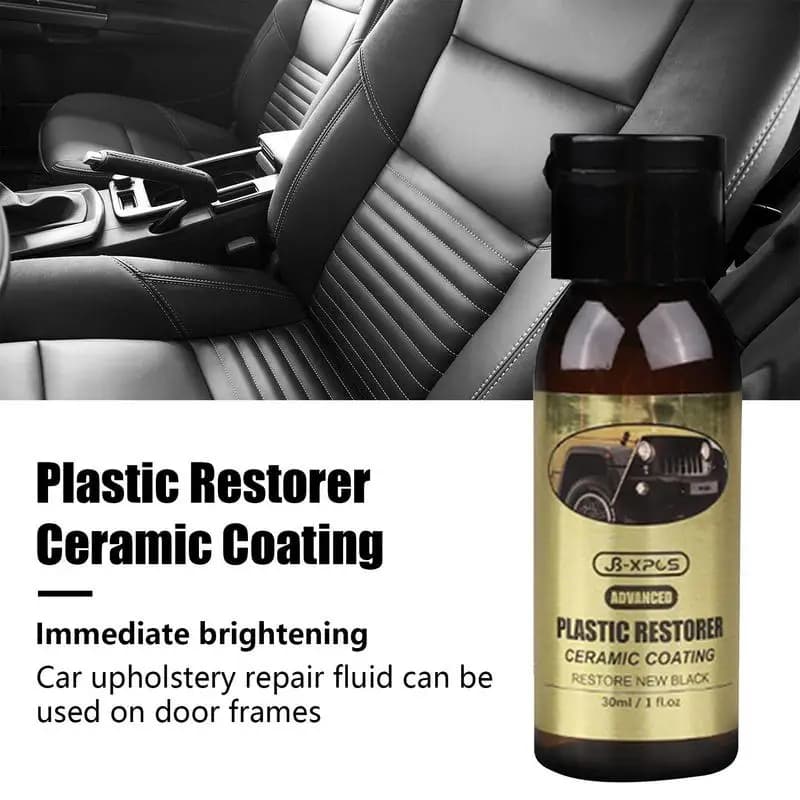30ml Restauratore di plastica per auto Ritorno al nero lucido Agente di rivestimento ceramico a lunga durata Rinnovatore di pelle Cera lucidante per pulizia automatica