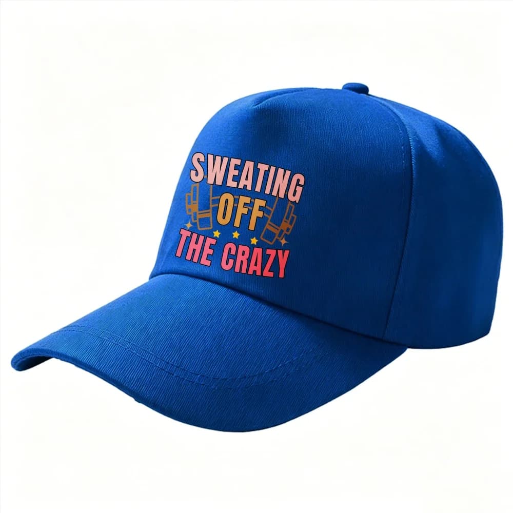 Adjustable Cotton Baseball Cap Sweating Off The Crazy Dumbbell Gradient Letter Print Women Hat Outdoor Sun Protection Snapback