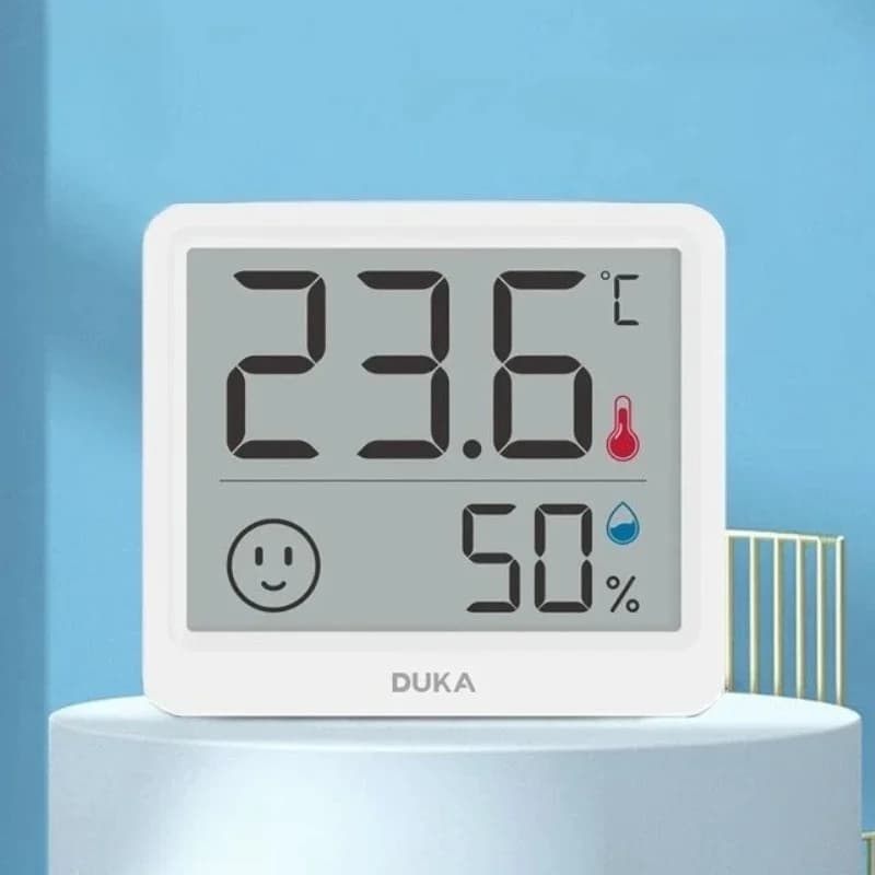 Duka Digital Thermometer Hygrometer Weather Station High Precision Desktop Clock Mini LCD Temperature Monitor Household Tools