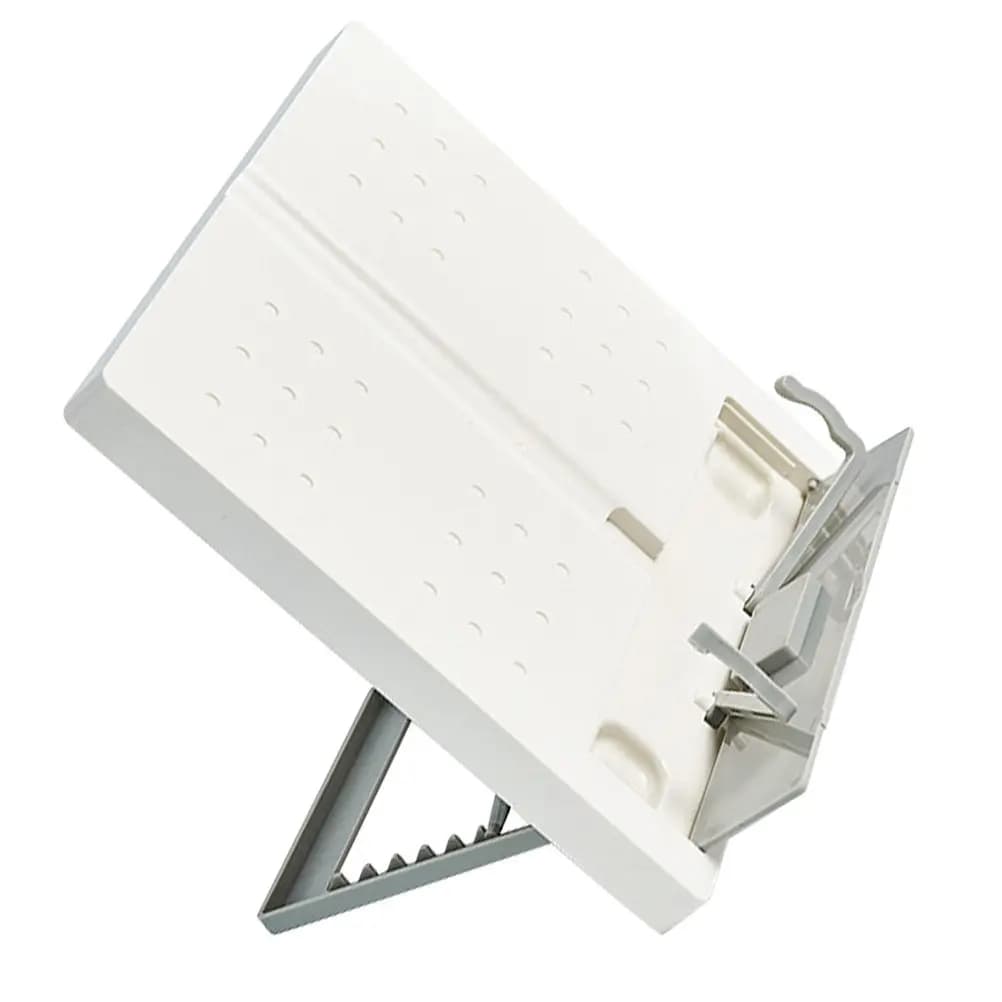 Supporto da Lettura Regolabile Bianco, Porta Libri da Tavolo Multi-Angolo, Supporto per Libri di Cucina e Laptop