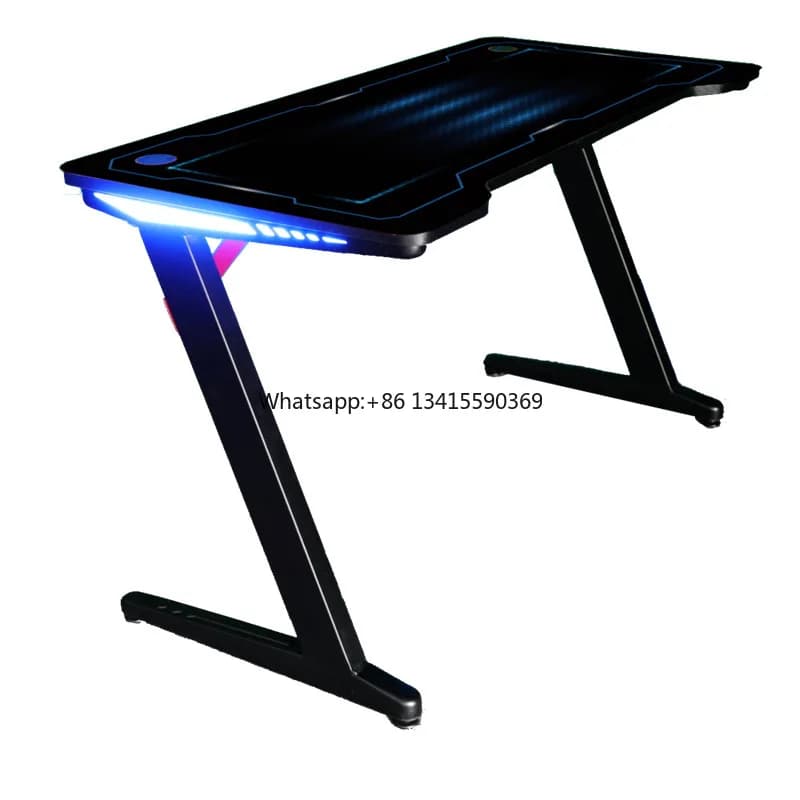 Scrivania da gioco per ufficio da tavolo per computer a LED con luce RGB elettrica in fibra di carbonio per ufficio di produzione dei costi in fabbrica in vendita