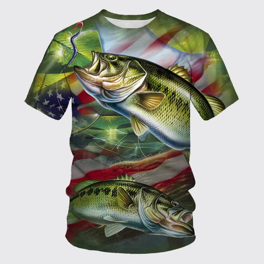 3D Fishing Enthusiasts Tshirt O-Neck Print Summer Men's T-shirt Casual Short Sleeve Oversized Summer men T-Shirt TShirt Y2k
