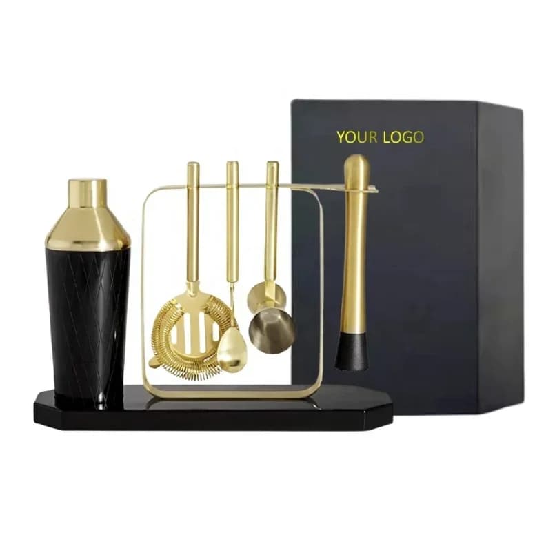 Set di strumenti da bar in acciaio inossidabile di lusso avanzato, set di shaker per cocktail, set da barista fai-da-te per la casa