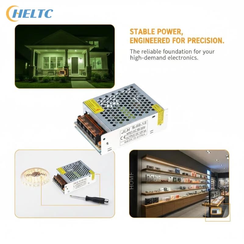 Stable Regulated Output Lighting Transformer AC 110V-240V To DC 5V 2A/5A 25W 60W For CCTV LED Strip Power Supply Adapter