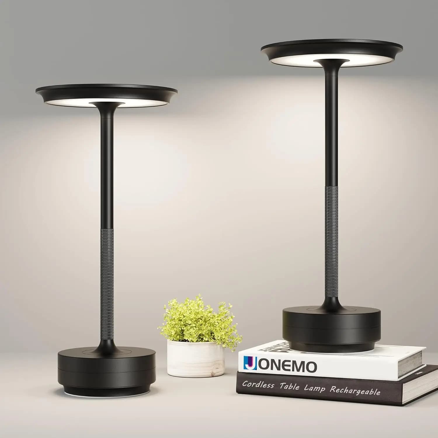 Lampade da tavolo senza fili ricaricabili, lampada da tavolo portatile, lampada da tavolo a LED dimmerabile a 3 colori, per esterno/cena/patio/ristorante