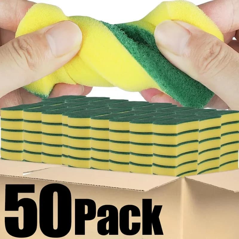 50/10 Pz Cucina Spugna per Lavare i Piatti Morbido Assorbente Pulito Strofinare Pentola Ruggine Spugna per Rimozione Kit di Pulizia Della Casa Spazzola Spugna