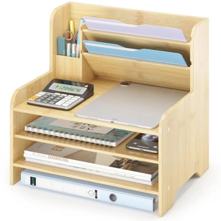 Organizzatore da Scrivania - Portadocumenti e Portalettere da Tavolo con Portapenne per Casa e Ufficio