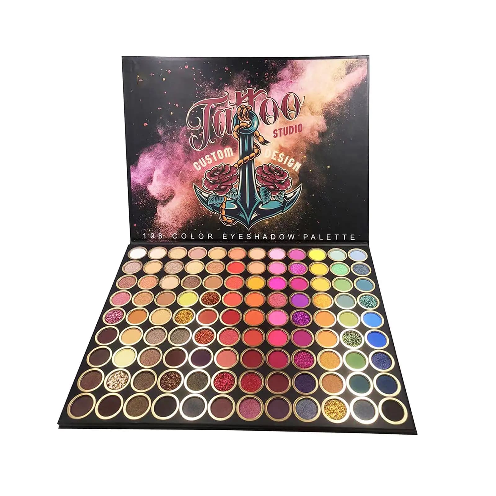 Palette of 108 colors warm and delicate for parties of theatrical performances