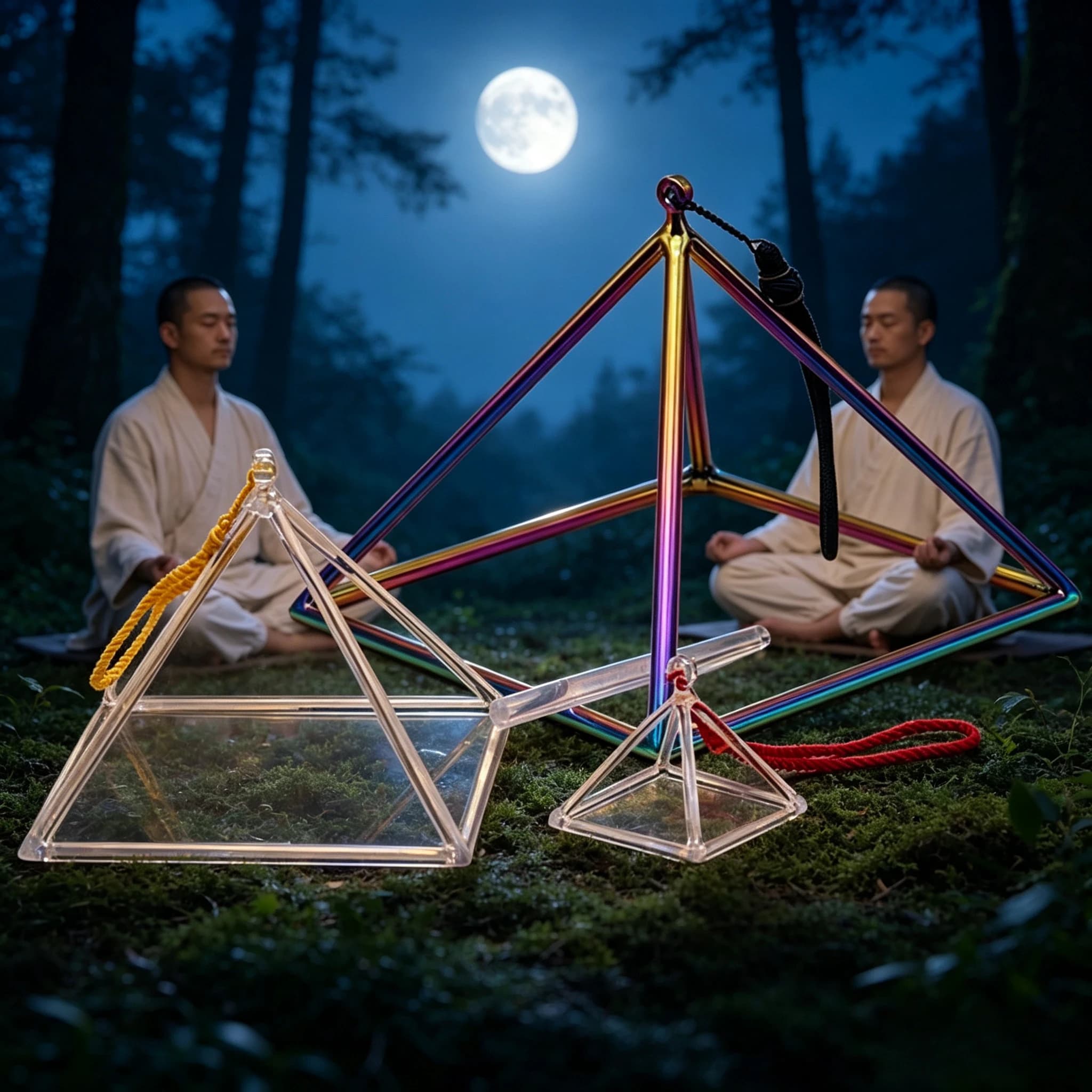 Star Linkup Crystal Pyramid Singing Bowl Meditation Yoga Singing Bowls Professional Sound Healing Sound Bowls Therapy Percussion Instruments Rainbow Metal & Clear Quartz Crystal Singing Pyramid Sound Vibration Chakra Healing Meditation Therapy Instrument