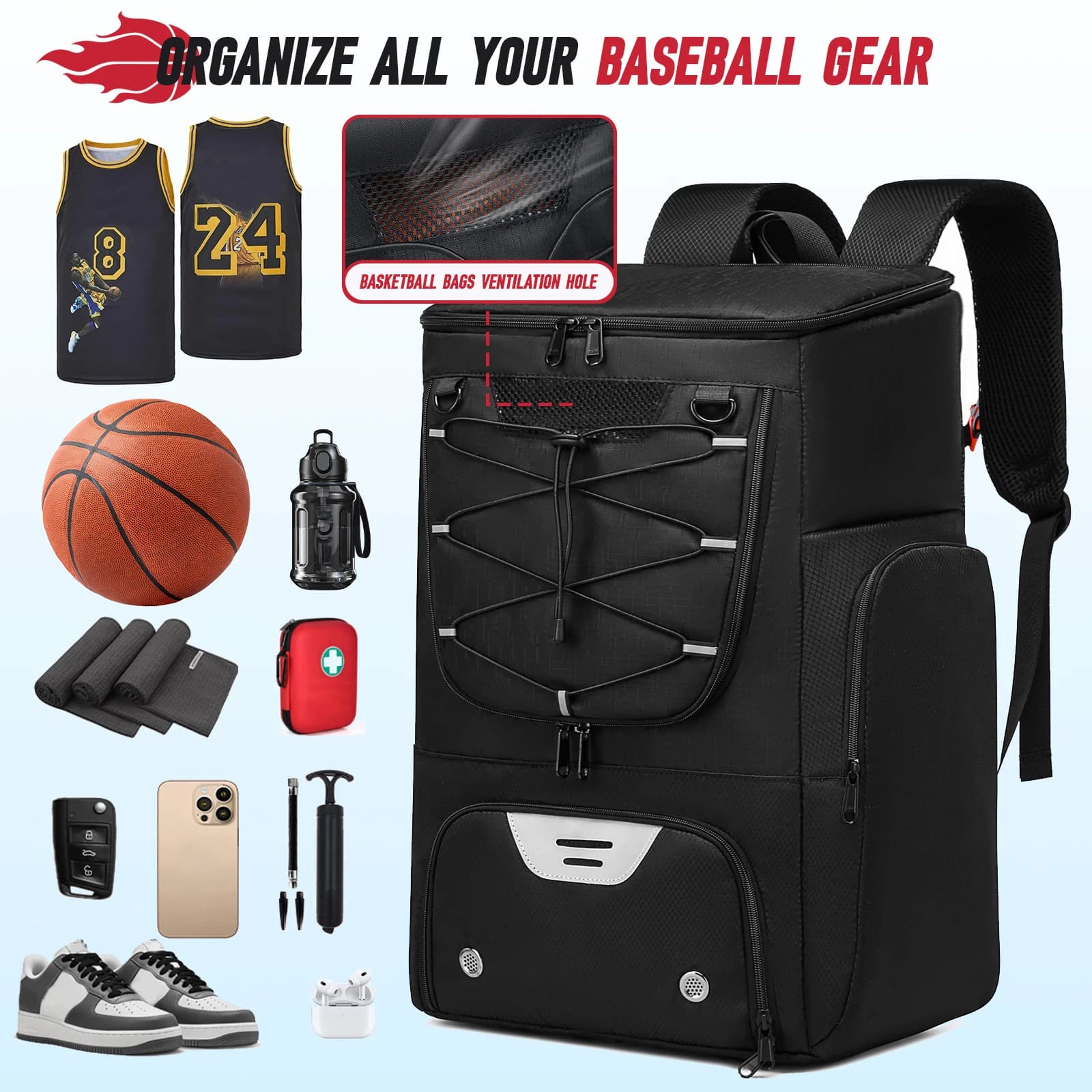 Zaino da calcio Zaino da basket da uomo Borse da calcio per calcio all'aperto Zaino sportivo da allenamento con scomparto per scarpe
