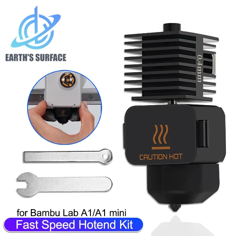 Kit hotend parte stampante 3D per Bambu Lab A1 A1 Mini gruppo hot end ad alta velocità 0,2 0,4 0,6 0,8 mm ugello in acciaio temprato
