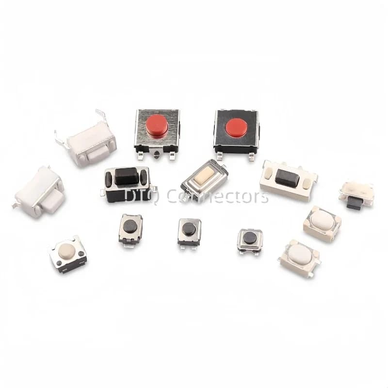 50 pz Interruttore tattile leggero 4 pin patch 2 pin pressione laterale pulsante del circuito piccolo micro elettronico piccolo pulsante interruttore touch