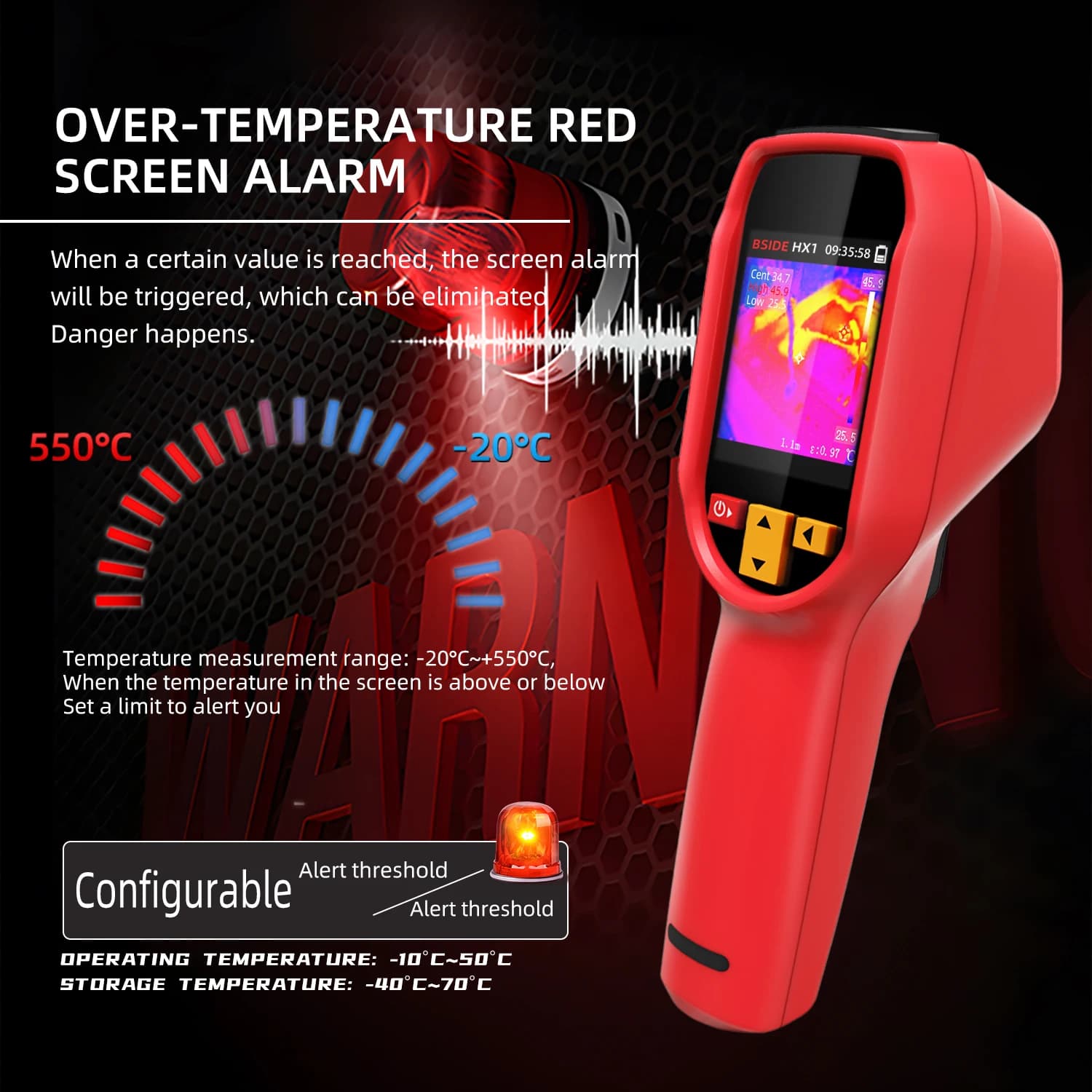 Termocamera BSIDE Imaging Handheld -20-550C 240 risoluzione 240 PCB ispezione tubi riparazione sicurezza antincendio industriale