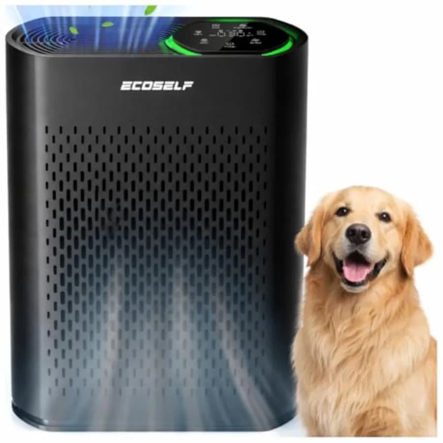 Purificatore d'aria per ambienti di grandi dimensioni, purifica 2.400 piedi quadrati in 30 minuti, filtro HEPA a 3 stadi, flusso d'aria a 360°, ampio display touch, controllo dell'aria in tempo reale