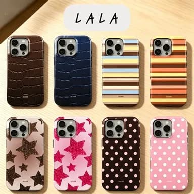 LALA Retro Edge Phone Case for iPhone 17 17e 16e 16 15 14 13 12 11 X XS XR XSMAX 7 8 Air Pro Max Plus Double-layer Back Cover