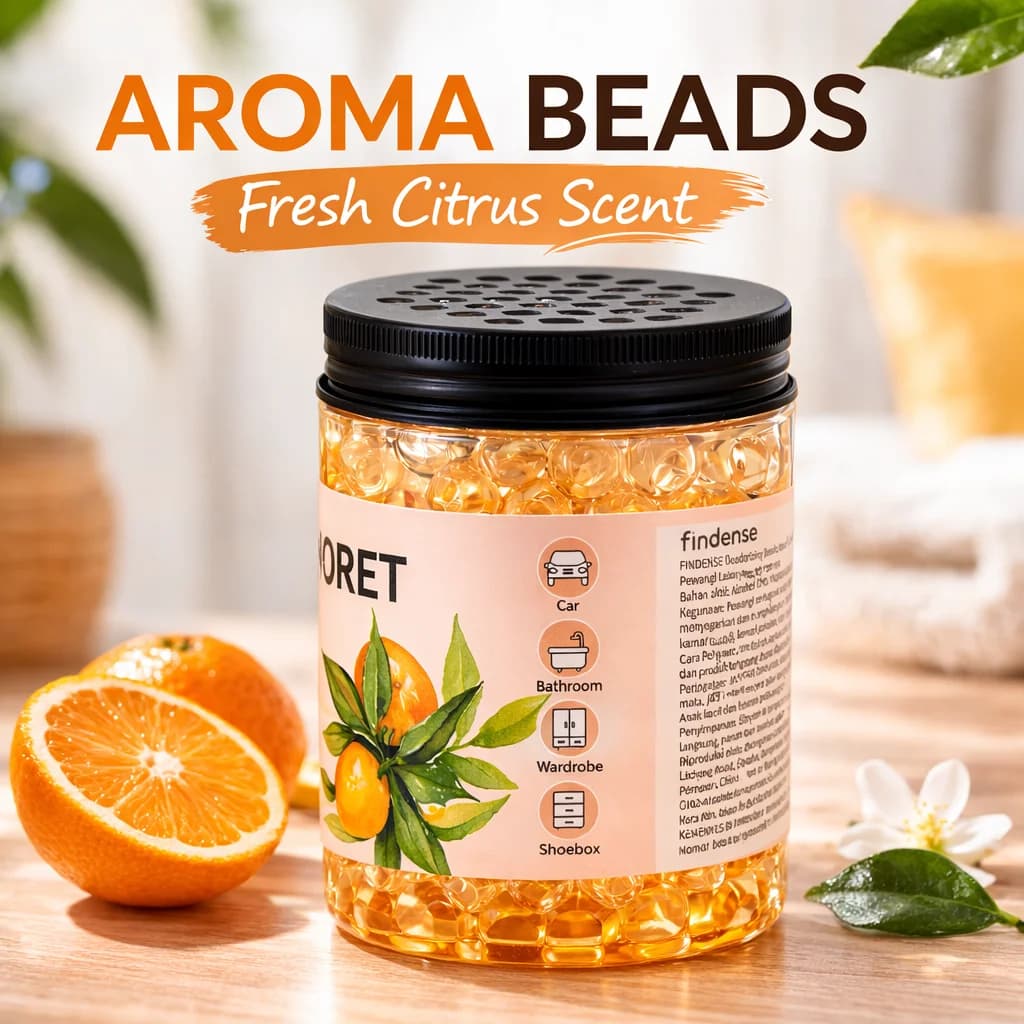 Deodorant for Environments with Aromatic Pearls at Citrus, Long-Term fragrance for Car, Bathroom, Wardrobe, Scarpiera, Home, Delete Odori