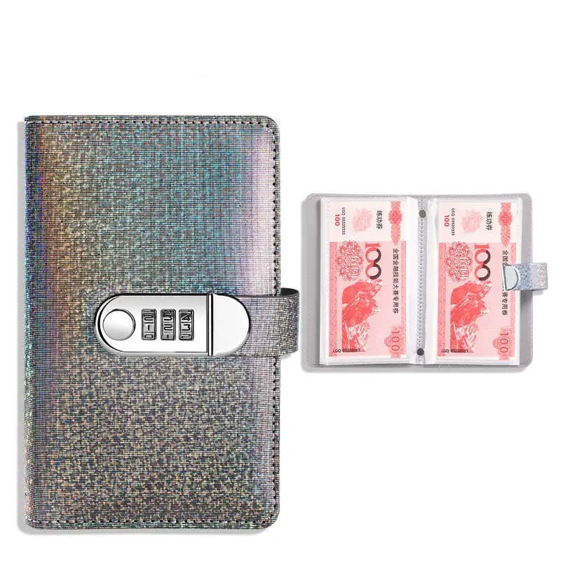 Quaderno per Risparmiare con Lucchetto a Combinazione, Pianificatore di Budget Portatile, Raccoglitore Organizzatore di Denaro Sicuro, Sistema a Buste per Risparmi