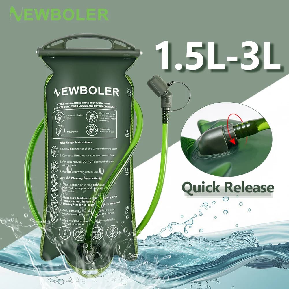 NEWBOLER hydration bag for sports water bladder Portable camping water bag for food use without BPA