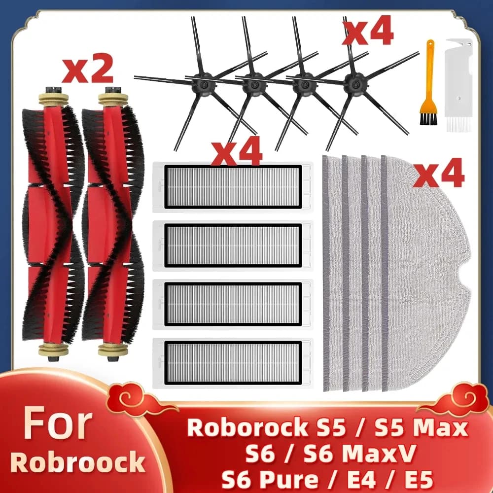 Per Xiaomi Roborock S5 Max S50 S55 S5 S6 S6 MaxV S6 Pure E4 E5 Robot aspirapolvere pezzi di ricambio spazzola laterale principale filtro Hepa Mop