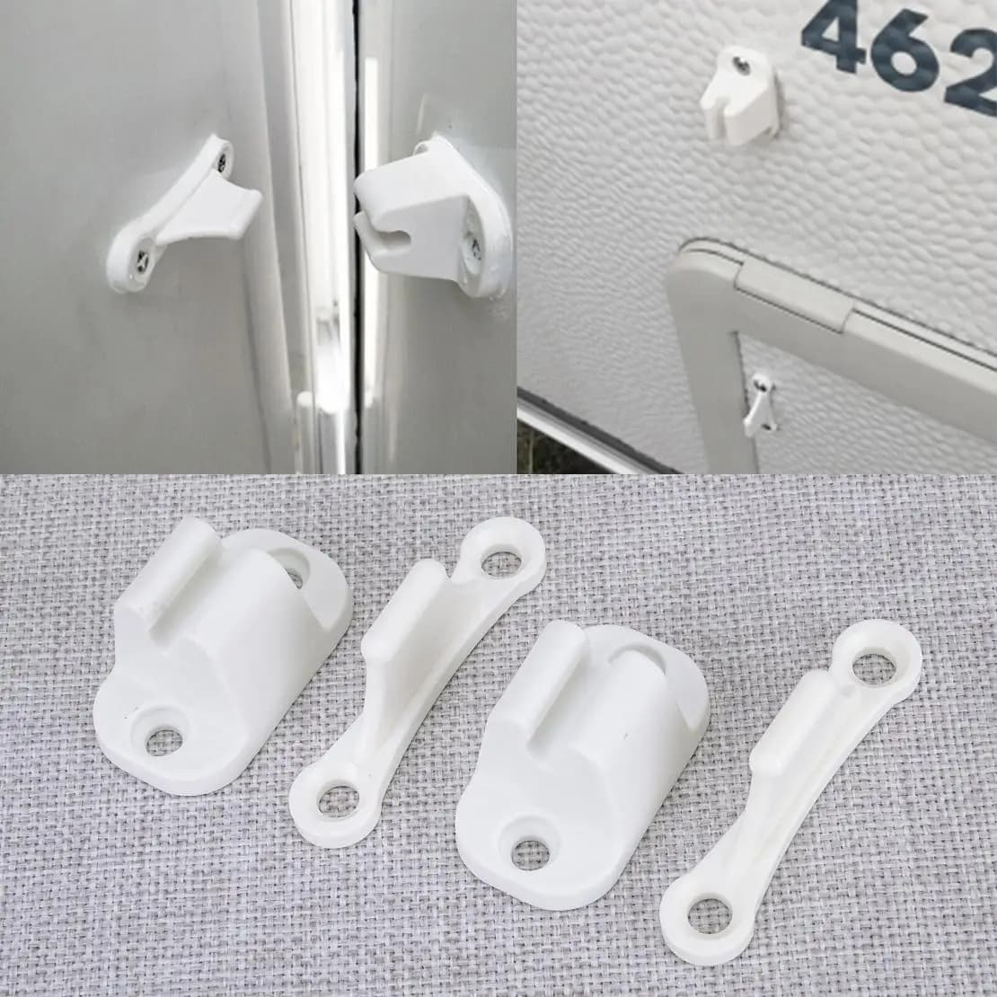 Fermo per porta in nylon bianco Fermaporta per limitatore di riserva Supporto per serratura a forma di T universale per caravan, camper, barca, camper