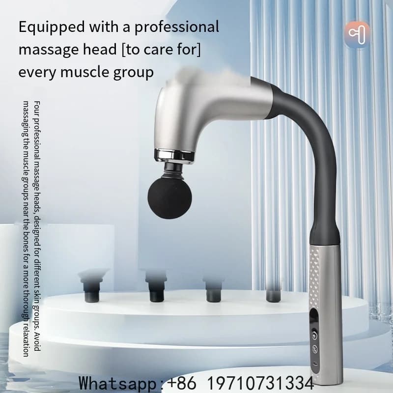 Fascia Gun with Extended Handle Elbow Upper Lower Back Muscle Relaxation Self-assist Massage Tool for Body Care Christmas Gift