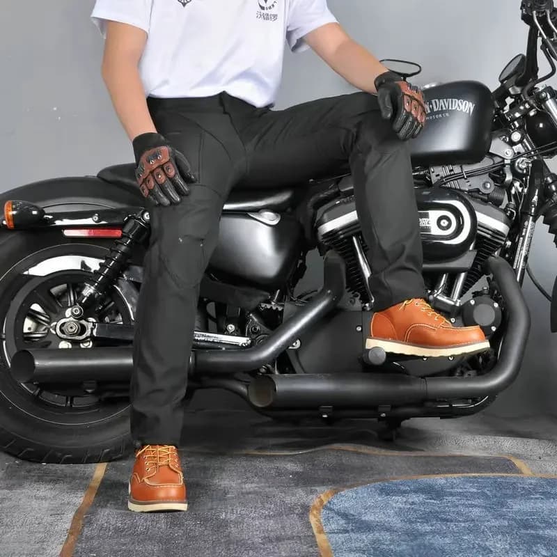 Motorcycle Breathable Summer Riding Pants Motocross Wind Jacket Cycling Protection Jeans Soft Waist Casual Pants for Men
