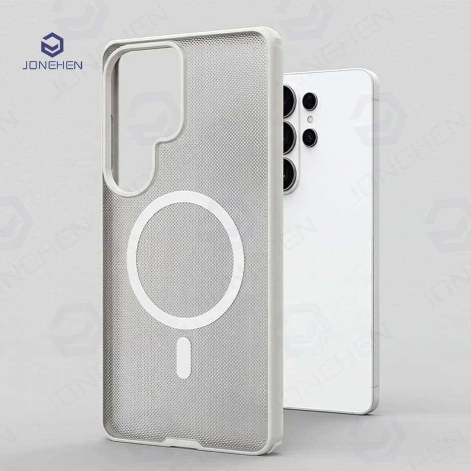 Custodia Magnetica Opaca Traslucida per Samsung Galaxy S26 S25 S24 Ultra 5G con Texture a Punti Ondulati Smerigliati per Ricarica MagSafe, Cover Sottile