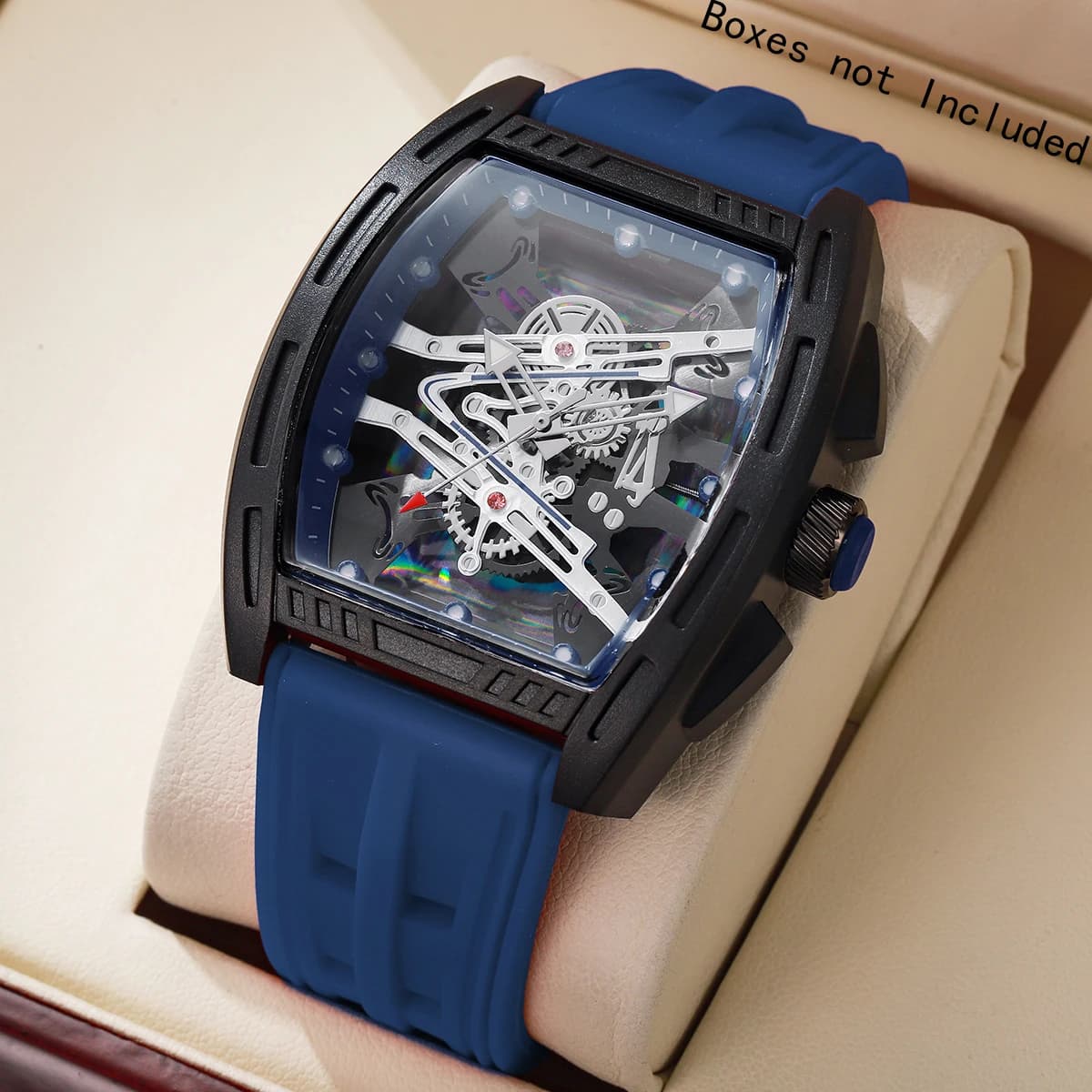 Orologi da polso sportivi da uomo con cinturino in silicone casual, orologi al quarzo di lusso con quadrante grande, Reloj Hombre (senza scatola)