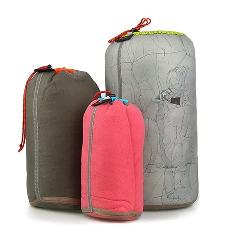 Ultra-light storage bag with mesh coulisse, laundry fabric bag, clothing organizer, tavelling, camping, hiking, climbing