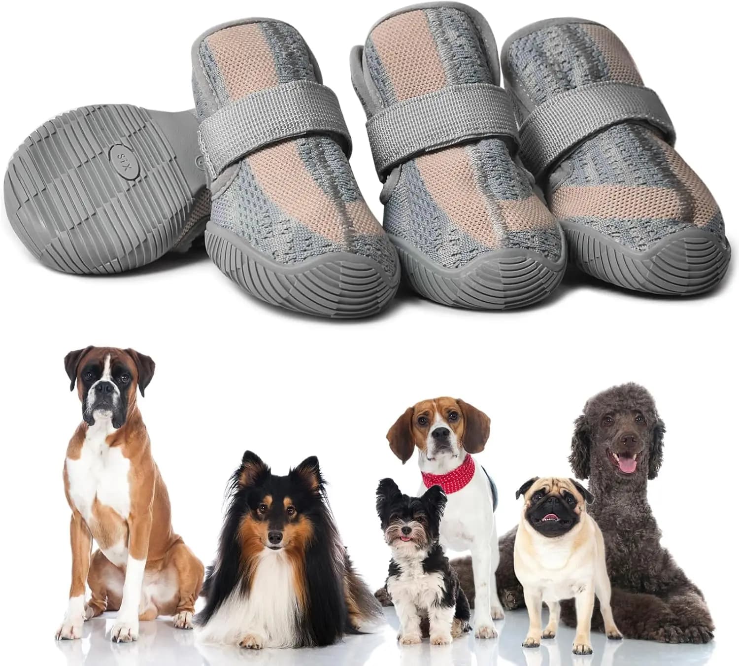 Scarpe per cani ATUBAN, stivali da esterno e protezioni per zampe per pavimento caldo, escursioni invernali sulla neve, stivaletti traspiranti per cani, suola antiscivolo