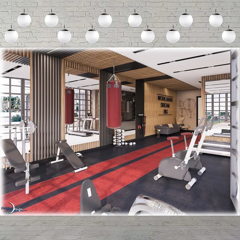 Photo background for home gym Modern exercise equipment Boxing bag Gym Theme Birthday Background Wall Home Gym Party