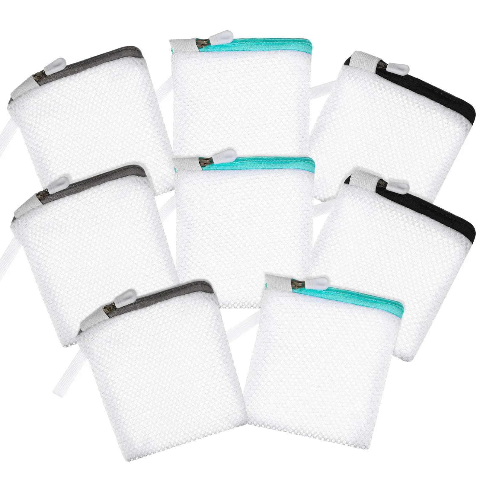8Pcs Delicate Laundry Mesh Bags Polyester Washing Machine Bags Non-Distortion Design Anti-Rust Zipper for Underwear Bra Lingerie