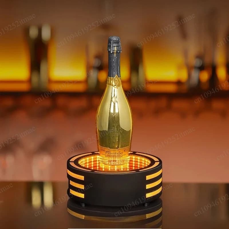 Espositore Luminoso Rotondo per Bottiglie Abyss con Supporto LED Personalizzato per Servizio Alcolici