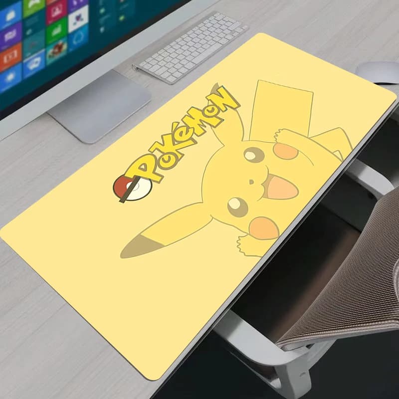 Tappetino per mouse Pokemon Pikachu notbook gamer Tappetino per tastiera grande in gomma antiscivolo Tappetino per computer Tappetino per scrivania PC Gamer 90x40 MousePad