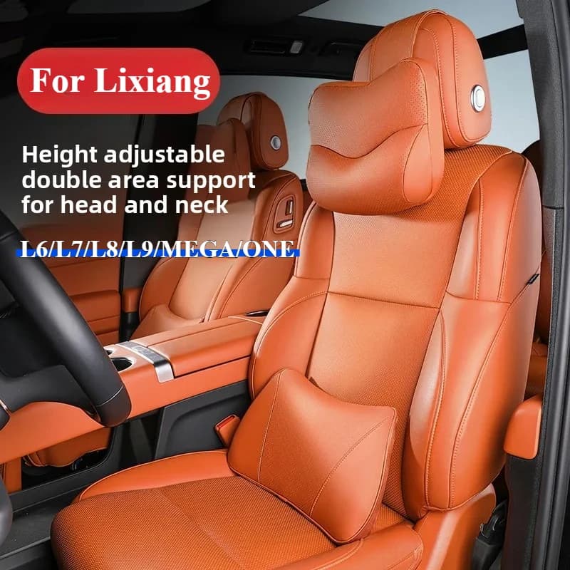 Per Lixiang L6 L7 L8 L9 One MEGA Supporto per il collo dell'auto Cuscino Nappa Poggiatesta Cuscino per il collo Accessori ergonomici per schienale del sedile in pelle