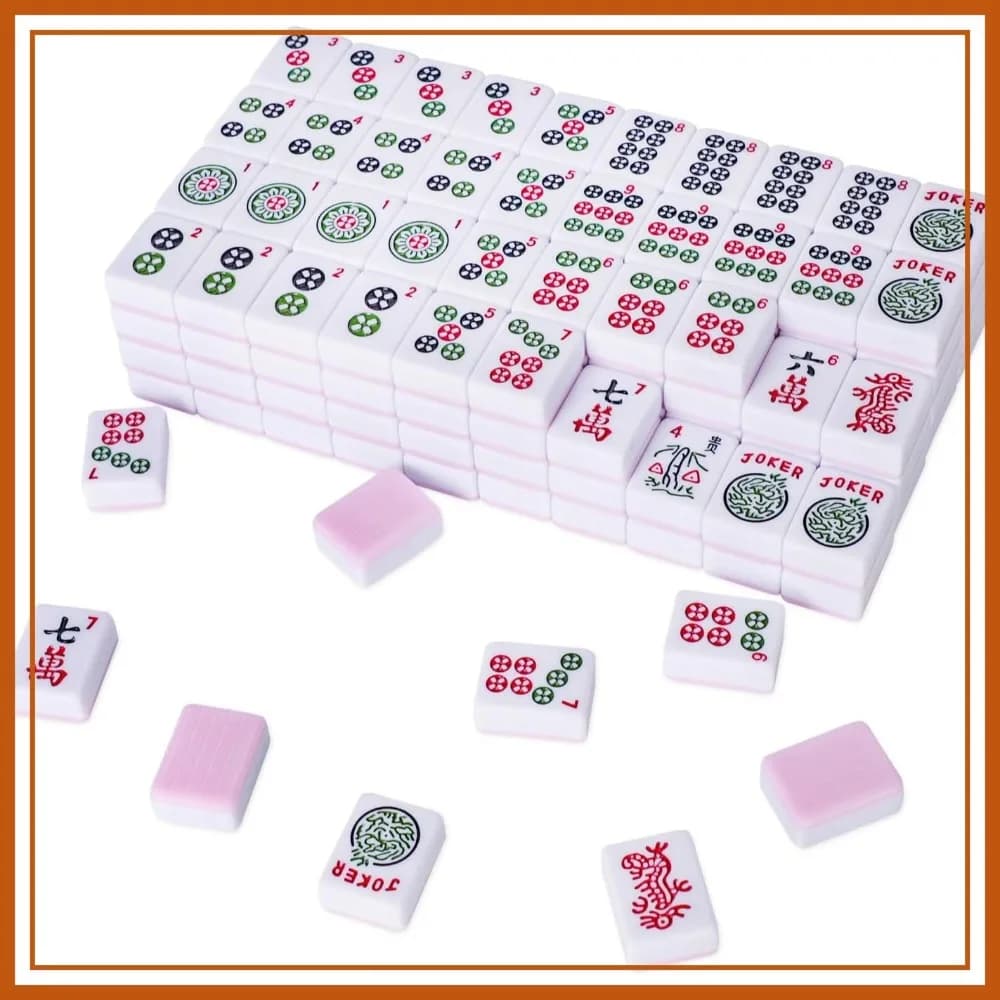 Set di Tessere Mahjong Americano con 166 Tessere Rosa (3 cm, Solo Tessere), Set da Gioco Mahjong