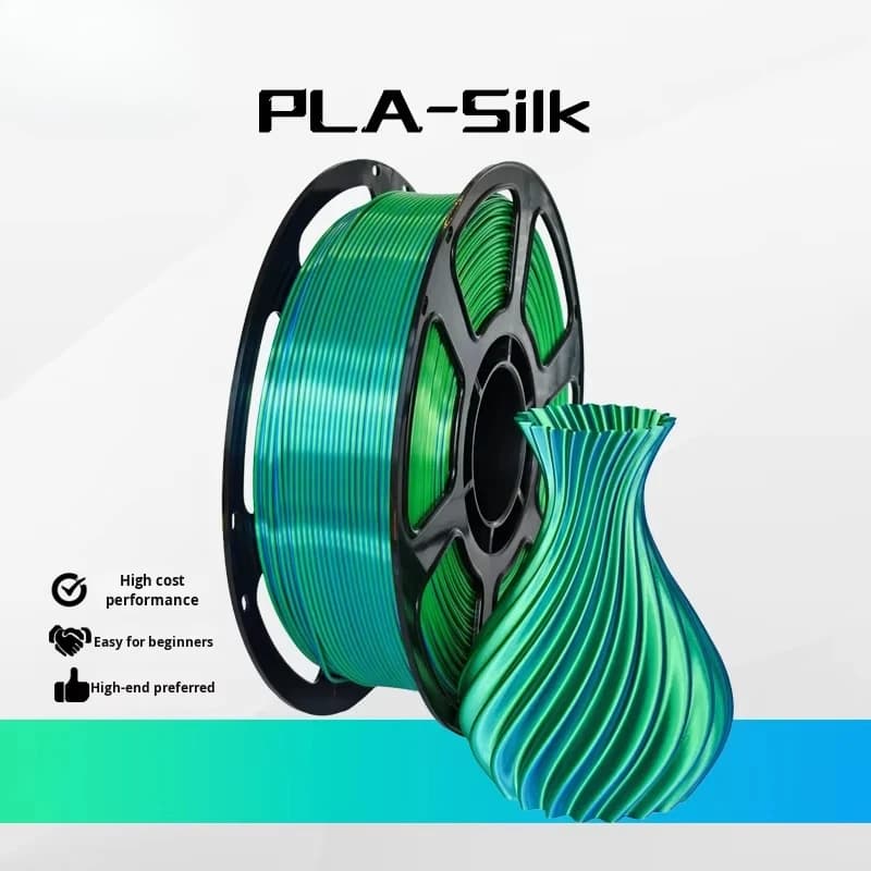 PLA+ 3D Printing Filament PLA Silk Two-color Diameter 1.75mm Blue Green