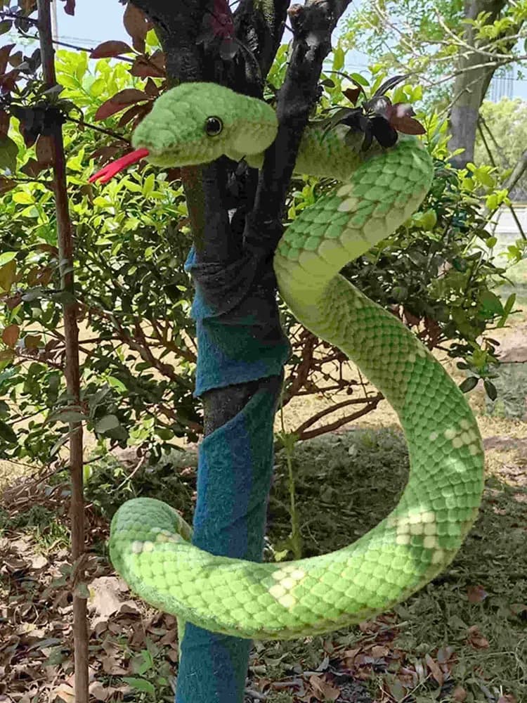 Serpente di peluche realistico, modello decorativo di boa finta, ornamenti e accessori, regali di compleanno per bambini, bambole morbide imbottite