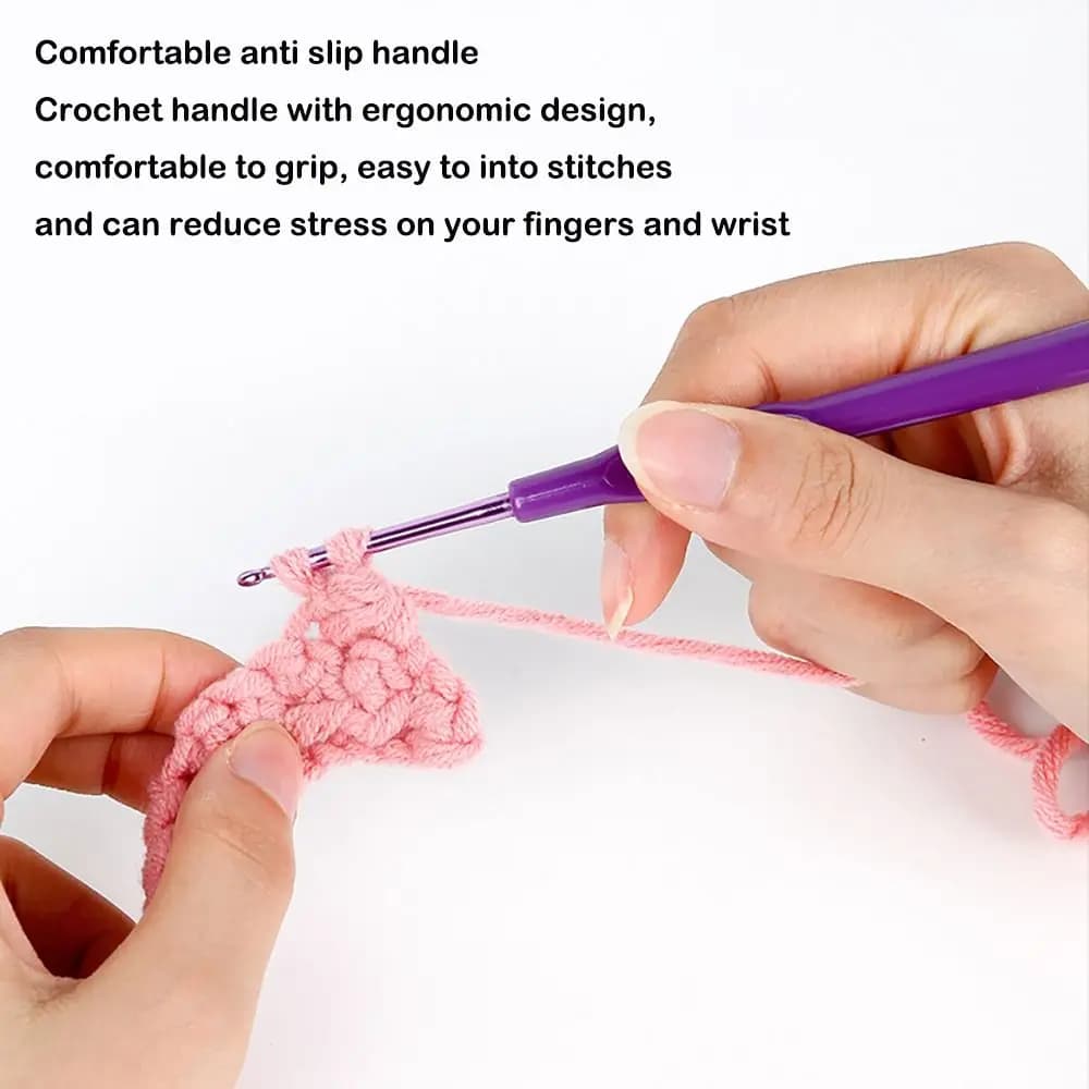 DIY Aluminum Knitting Needles Long Multisize Crocheting Hooks Weaving Tool Hand Weave Tool