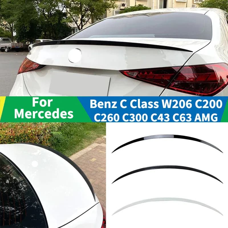 Per Mercedes Benz Classe C W206 C200 C260 C300 C43 C63 AMG Baule Posteriore Spoiler Ala Labbro Diffusore Accessori Coda Posteriore Pinna di Tuning
