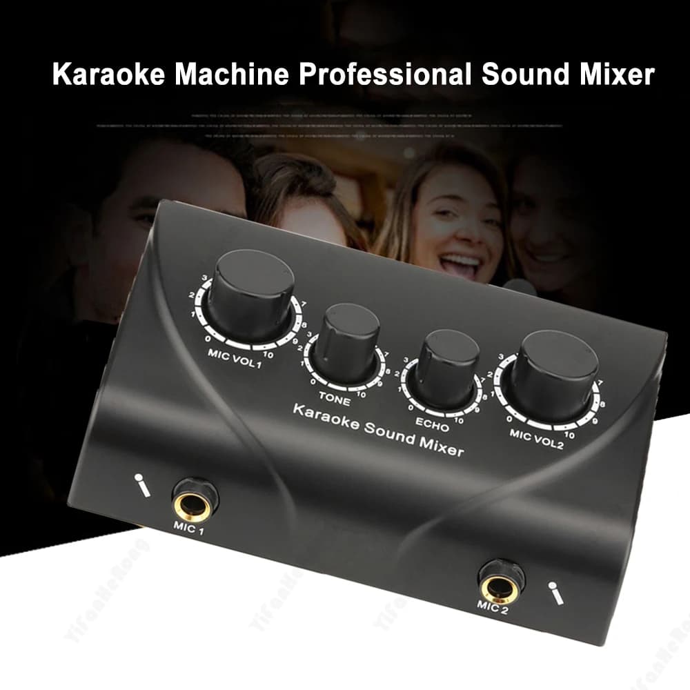 Mixer Audio professionale piccola squisita macchina per Karaoke per amplificatore microfono doppio microfono ingressi Mixer Audio
