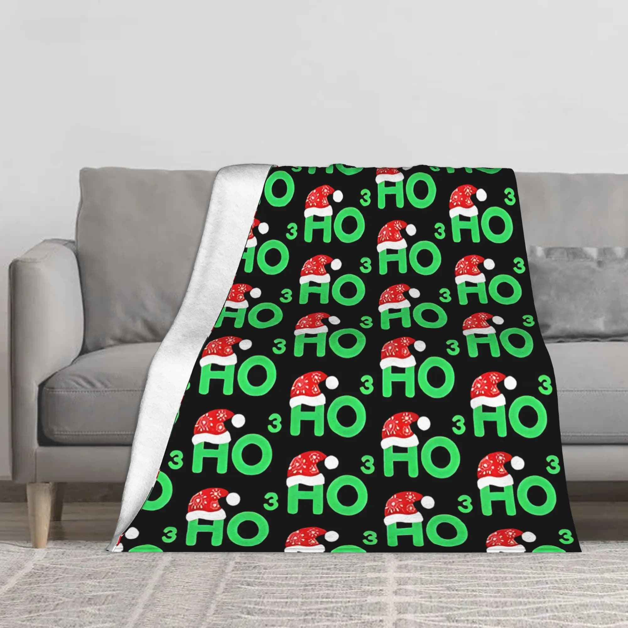 1PC Christmas Ho Blanket Throw Blanket Novelty Warm Blanket All Season Gift