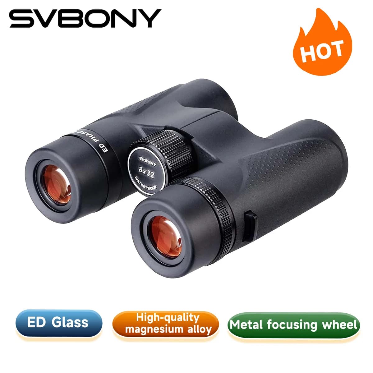 Binocolo Svbony SV202 8X32/8x42/10x42/10X50 ED con corpo in lega di magnesio IPX7, binocolo a lungo raggio BAK4 per birdwatching e campeggio