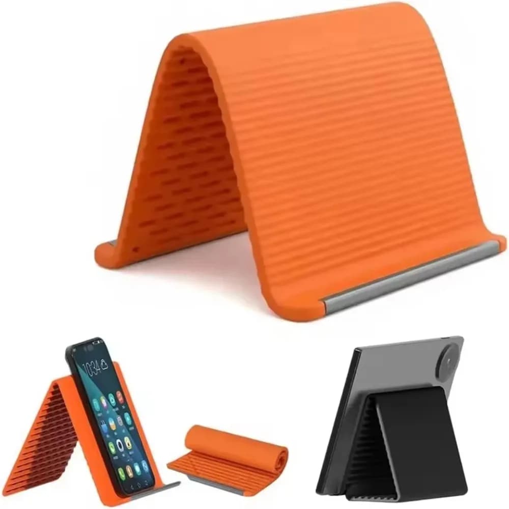 Portable Storage Foldable Silicone Phone Stand Adjustable Multi-Angle Desktop Holder For iPhone iPad Laptop Tablet Home Office