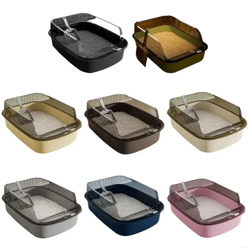 AA-Cats Litter Box With High Side Wall For Multiple Cats Prevents Spills And Easy To Clean Cats Litter Pan