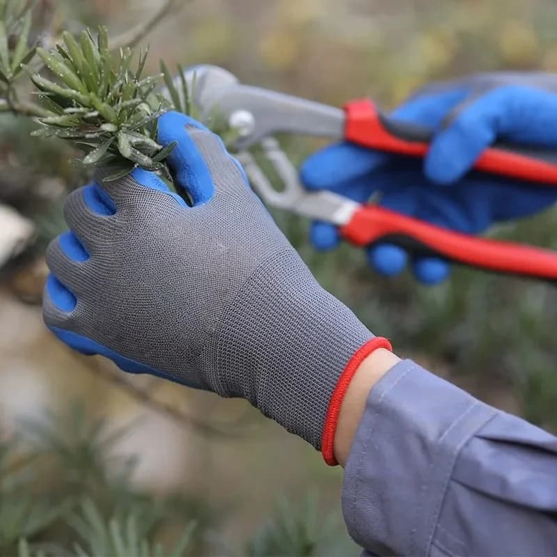 10 pezzi/5 paia di guanti per uso domestico, antiscivolo, resistenti all'usura, traspiranti, per lavoro in giardino, guanti da lavoro in lattice, guanti protettivi